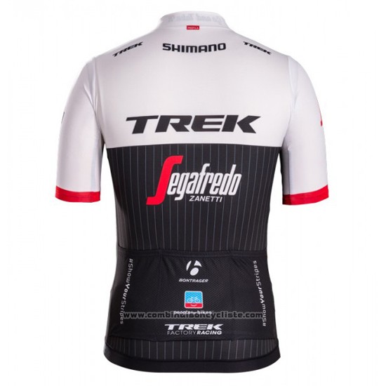 2016 Maillot Cyclisme Trek Segafredo Noir et Blanc Manches Courtes et Cuissard